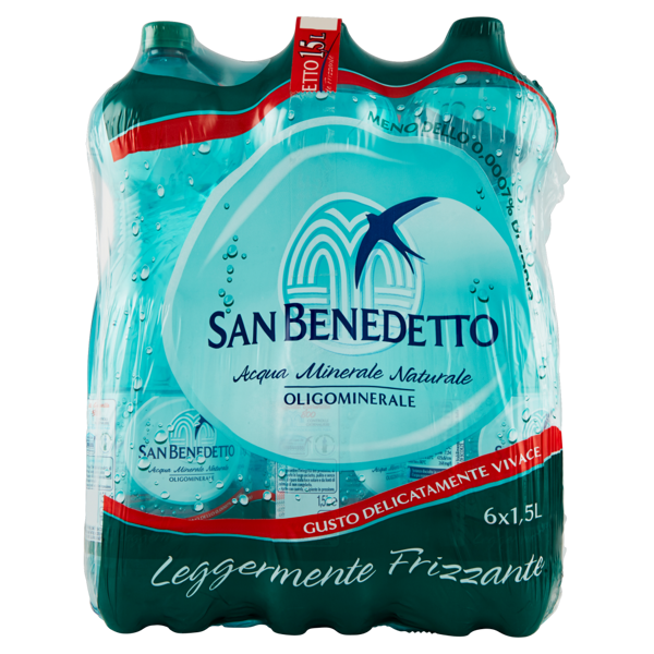Image of San Benedetto Acqua Minerale Naturale Oligominerale Leggermente Frizzante 6 x 1,5 L 1415631