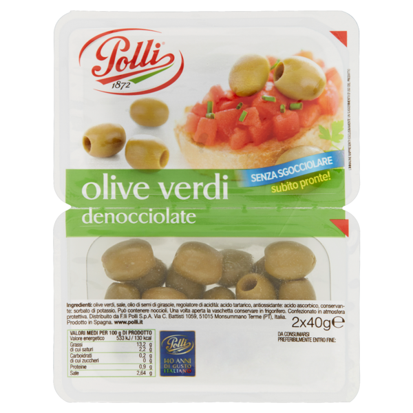 Image of Polli Olive verdi denocciolate 2 x 40 g 1005