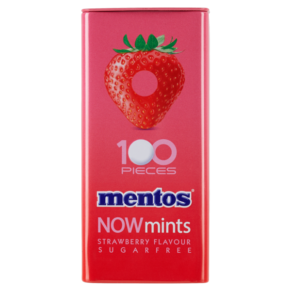 Image of Mentos Now mints strawberry flavour sugarfree 50g 1539832