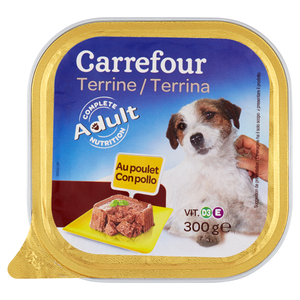 Image of Carrefour Adult Terrina con pollo per cani 300 g 1062914