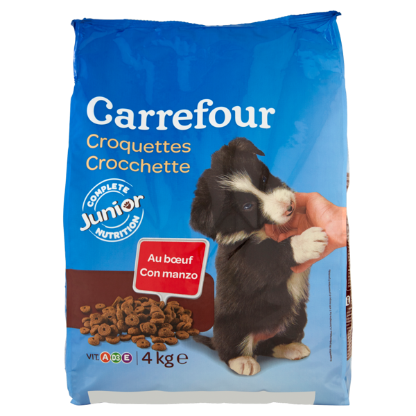 Image of Carrefour Junior Crocchette Con manzo per cani 4 kg 1041012