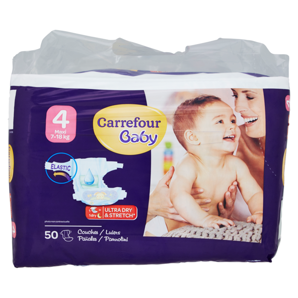 Image of Carrefour Baby 50 Pannolini 4 Maxi 7-18 kg 1276961
