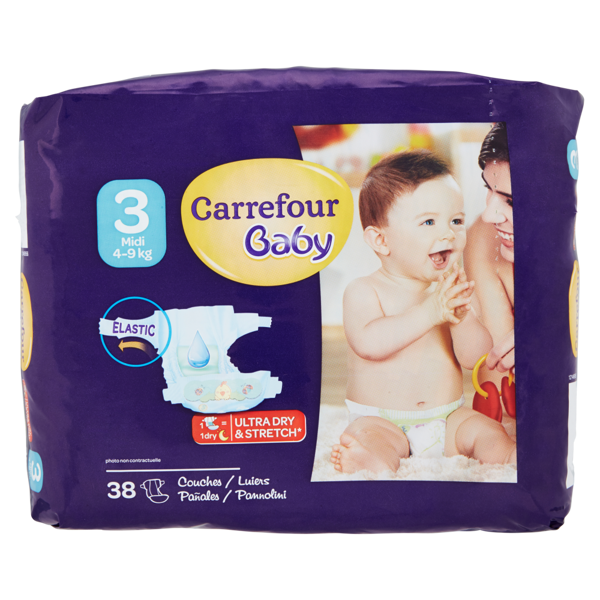 Image of Carrefour Baby 38 Pannolini 3 Midi 4-9 kg 1285966