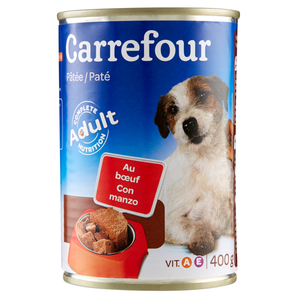 Image of Carrefour Adult Paté Con manzo per cani 400 g 899547