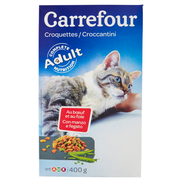 Image of Carrefour Adult Croccantini Con manzo e fegato per gatti 400 g 1321658
