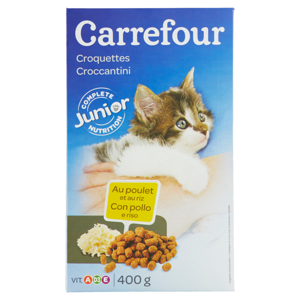 Image of Carrefour Junior Croccantini con pollo e riso per gatti 400 g 1314479