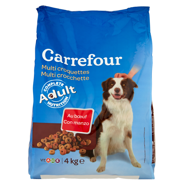 Image of Carrefour Adult Multi crocchette Con manzo per cani 4 kg 1314365