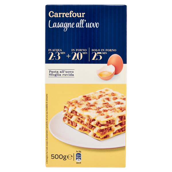 Image of Carrefour Lasagne all'uovo 500 g 1346071