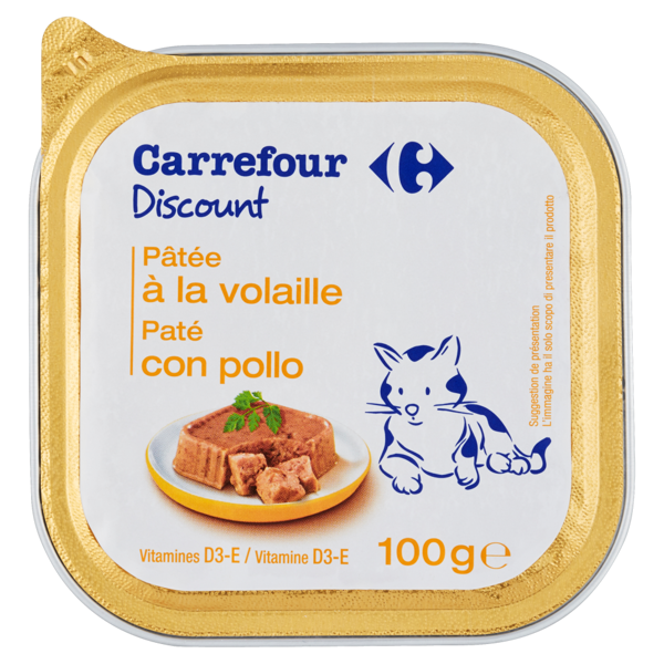 Image of Carrefour Discount Paté con pollo per gatti 100 g 1336550