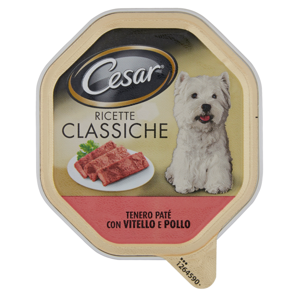 Image of Cesar Ricette classiche Tenero paté con vitello e pollo vaschetta 150 g 10088