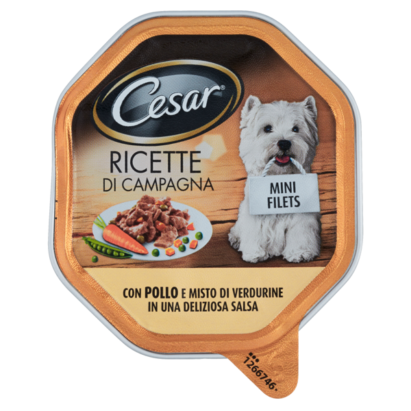 Image of Cesar Ricette di campagna con pollo e misto di verdurine in una deliziosa salsa vaschetta 150 g 915928