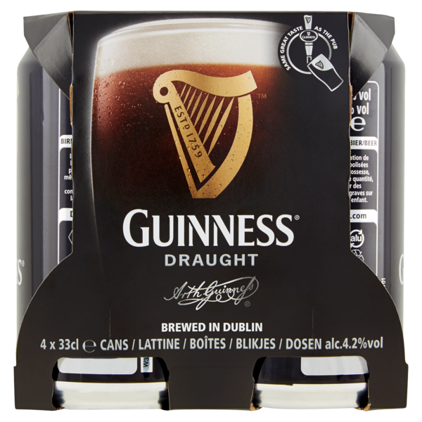 Image of Guinness Draught 4 x 33 cl 112290