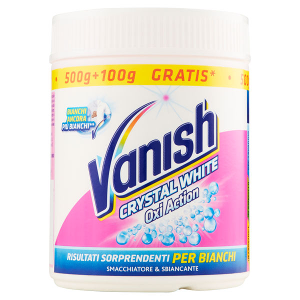 Image of Vanish Oxi Action Crystal White Smacchiatore & Sbiancante 500 g + 100 g Gratis 1394449