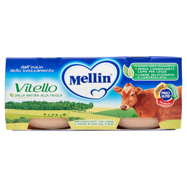 Image of Mellin Vitello Omogeneizzato con Carne e Farina di Riso 2 x 80 g 1554730