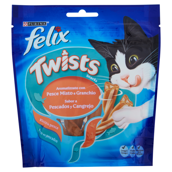 Image of PURINA FELIX Twist Snack Gatto aromatizzato con pesce misto e granchio busta 50 g 1543887