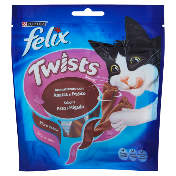 Image of PURINA FELIX Twist Snack Gatto aromatizzato con anatra e fegato busta 50 g 1543884