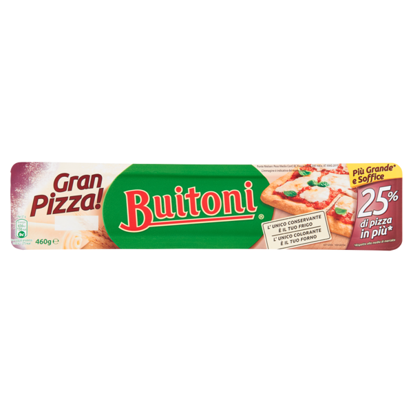 Image of BUITONI GRAN PIZZA pasta fresca stesa per pizza rettangolare rotolo 460g 1538515