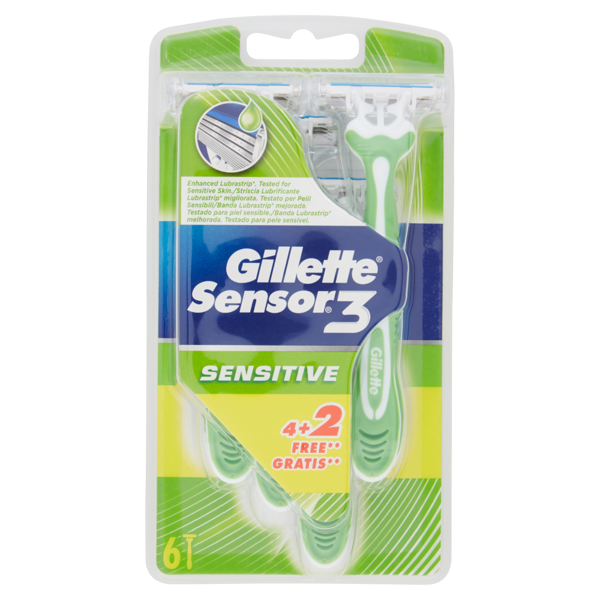 Image of Gillette Sensor3 Sensitive Usa&Getta - 4 rasoi + 2 omaggio 1312574