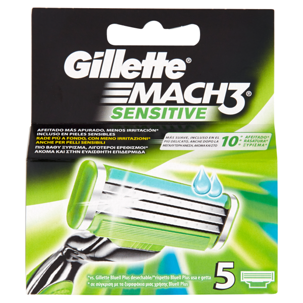 Image of Gillette Mach3 Sensitive 5 Ricariche 1578306