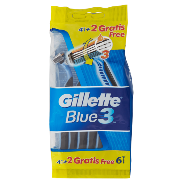 Image of Gillette Blue3 Nitro Usa&Getta - 4 rasoi + 2 omaggio 1267101