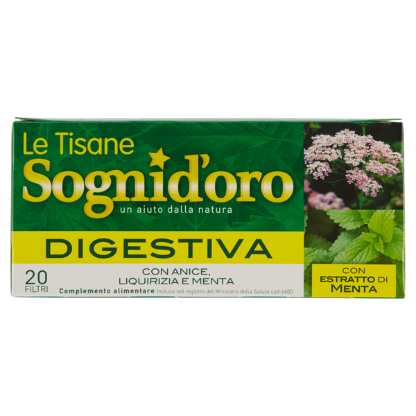 Image of Sogni d'Oro Le Tisane Digestiva con Anice, Liquirizia e Menta 20 Filtri 40 g 1198861