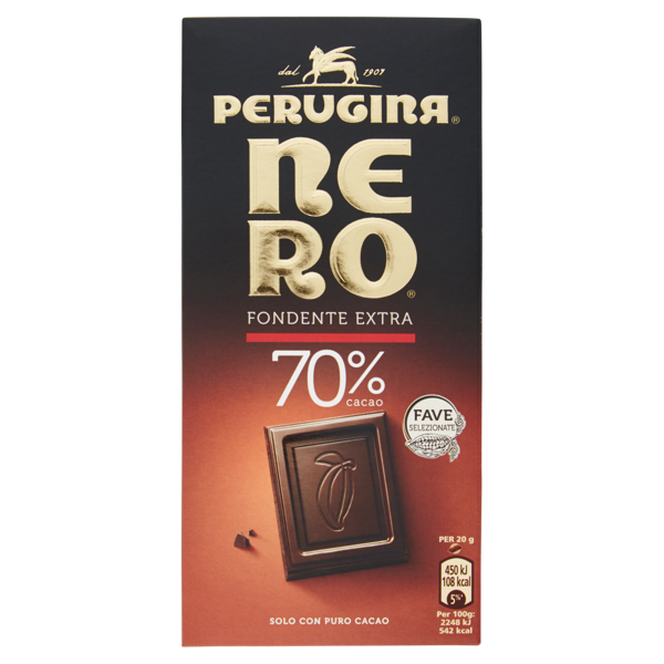 Image of NERO PERUGINA Fondente Extra 70% Tavoletta di cioccolato fondente extra con 70% di cacao 100g 1060844