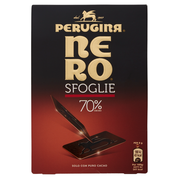 Image of NERO PERUGINA SFOGLIE sottili sfoglie di cioccolato fondente 70% 96g 1063888
