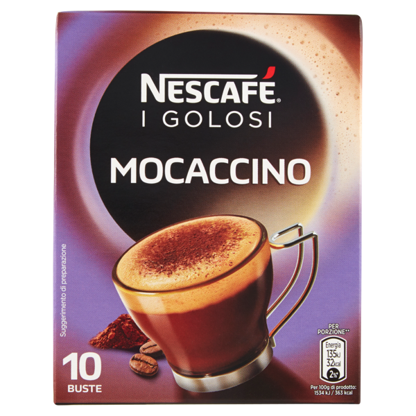 Image of NESCAFÉ I GOLOSI Mocaccino, Preparato Solubile per Bevanda al Latte, Caffè e Cacao, 10 buste, 88g 1111801
