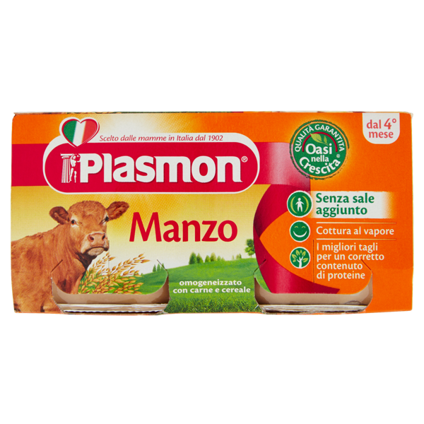 Image of Plasmon Manzo omogeneizzato con carne e cereale 2 x 80 g 8241