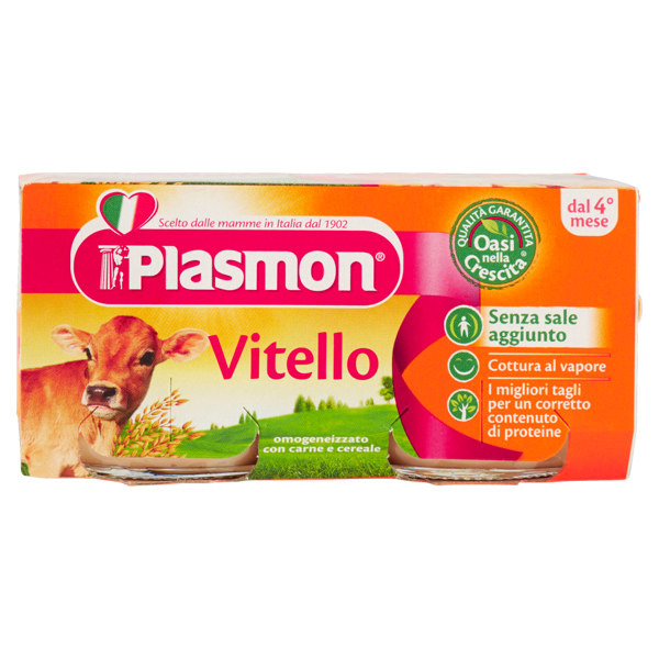 Image of Plasmon Vitello omogeneizzato con carne e cereale 2 x 80 g 8240