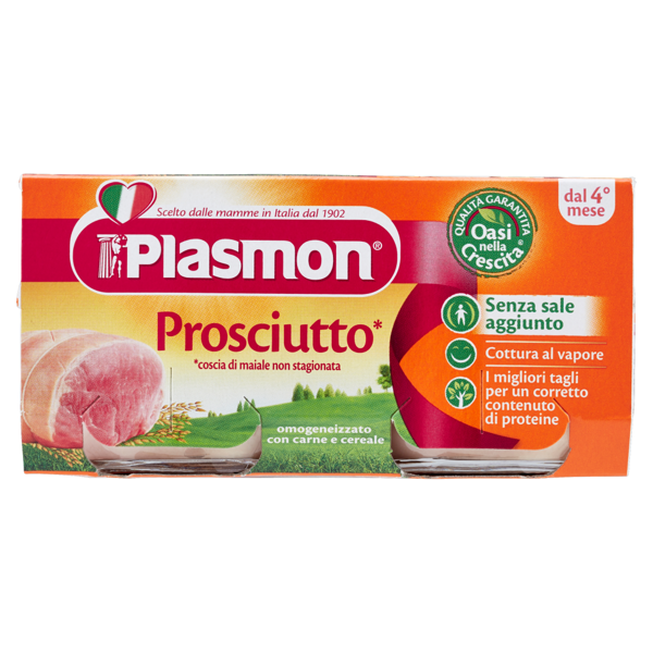 Image of Plasmon Prosciutto* omogeneizzato con carne e cereale 2 x 80 g 850124
