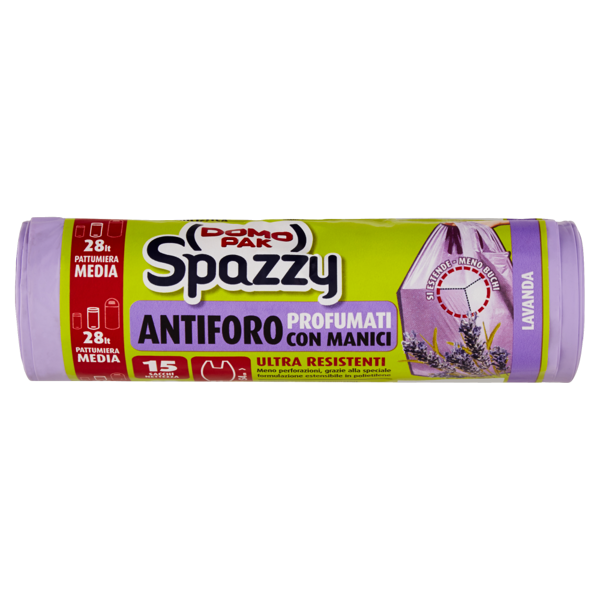Image of Domopak Spazzy Antiforo Profumati con manici - Brezza Alpina (28 litri - 15 sacchi nettezza) 1284932