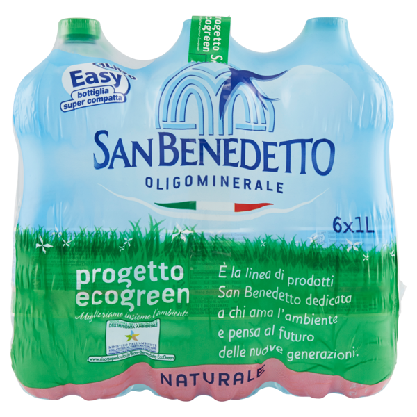 Image of Acqua Minerale San Benedetto Benedicta Ecogreen naturale 6 x 1L Easy 1415619
