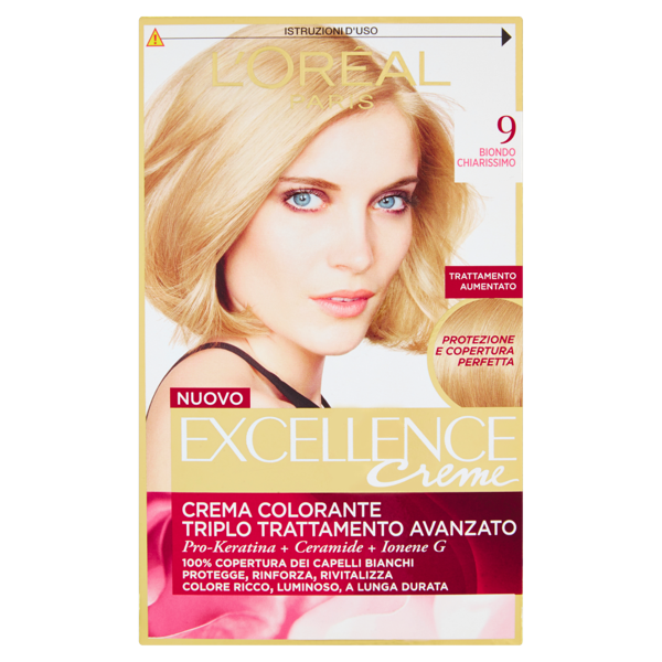 Image of L'Oréal Paris Excellence Creme Crema Colorante 9 Biondo Chiarissimo 6629