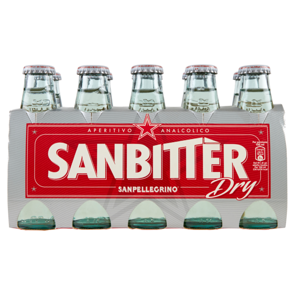 Image of SANBITTER Aperitivo Analcolico DRY, Bottiglia Monodose 10cl x 10 12731