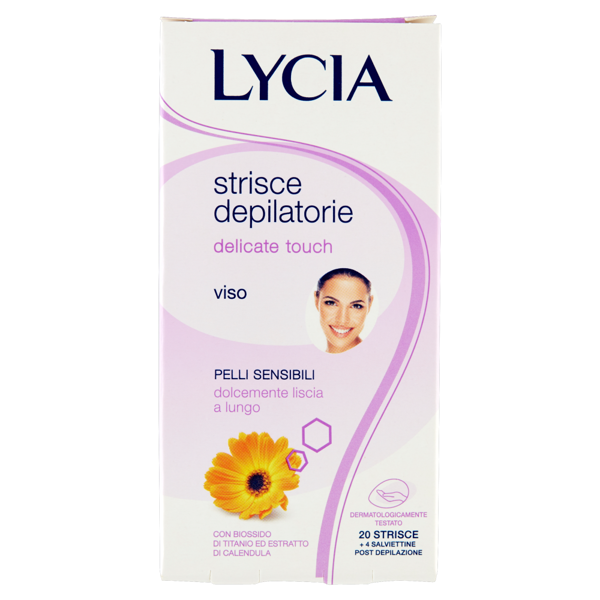 Image of Lycia Delicate touch 20 strisce depilatorie pelli sensibili viso 1522436