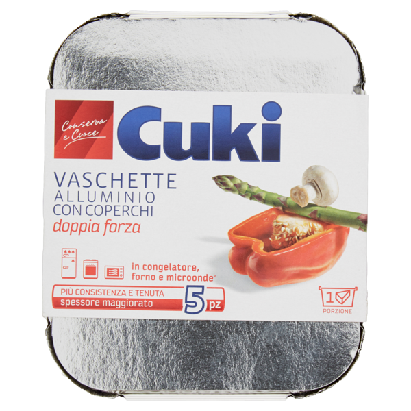 Image of Cuki Conserva e Cuoce Vaschette alluminio con coperchi 1 porzione - 5 pz (R31) 1332343
