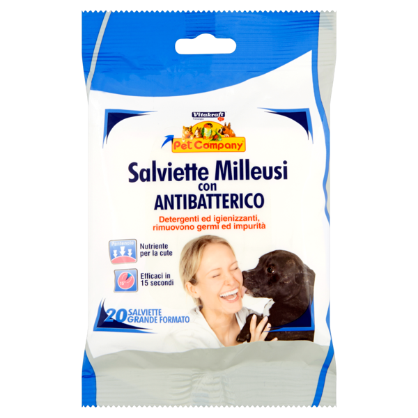 Image of Pet Company 20 Salviette milleusi con antibatterico 1383107