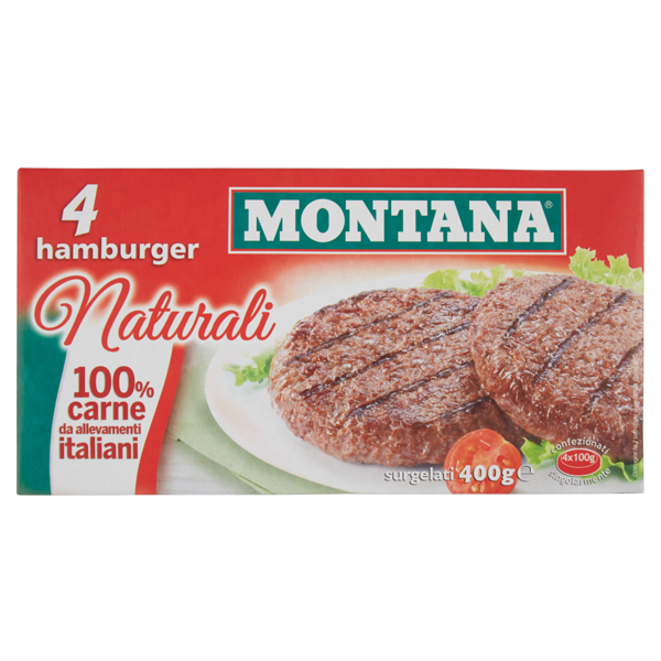 Image of Montana 4 Hamburger naturali surgelati 4 x 100 g 942134