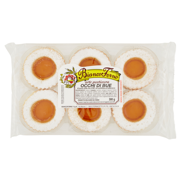 Image of BiancoForno Occhi di bue di pasta frolla con il 30% di confettura di albicocca 300 g 1305835