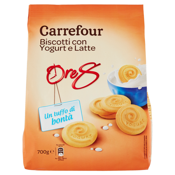 Image of Carrefour Ore 8 Biscotti con Yogurt e Latte 700 g 792515