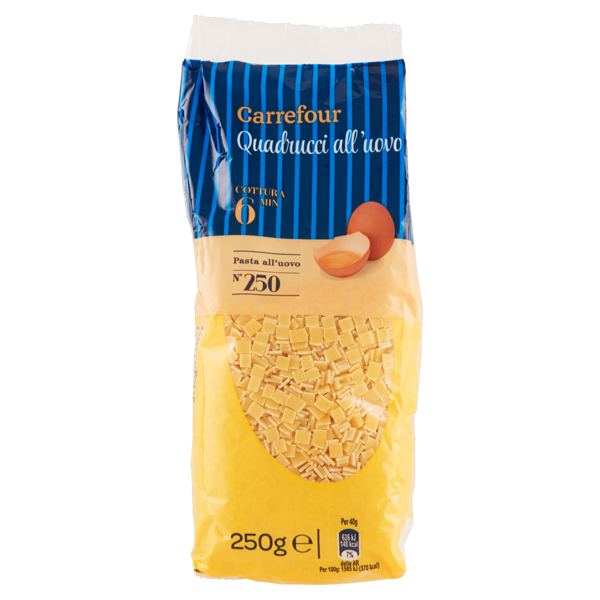 Image of Carrefour Quadrucci all'uovo N°250 250 g 822393