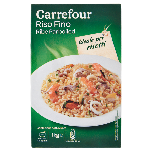Image of Carrefour Riso Fino Ribe Parboiled per risotti 1 kg 861412