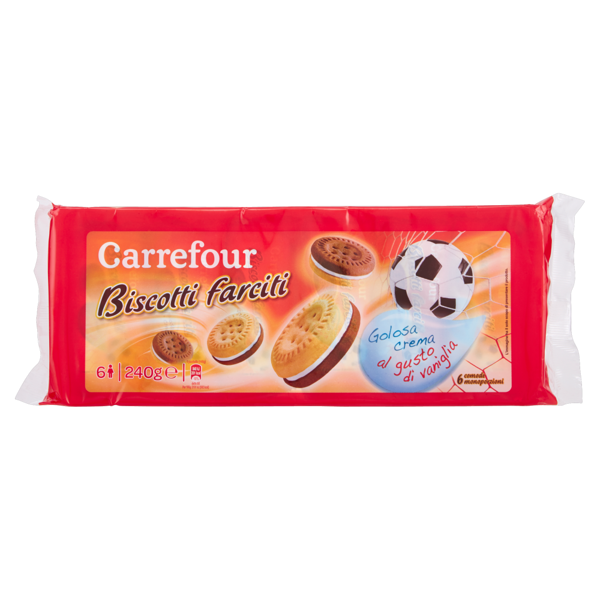Image of Carrefour Biscotti farciti Golosa crema al gusto di vaniglia 240 g 881073