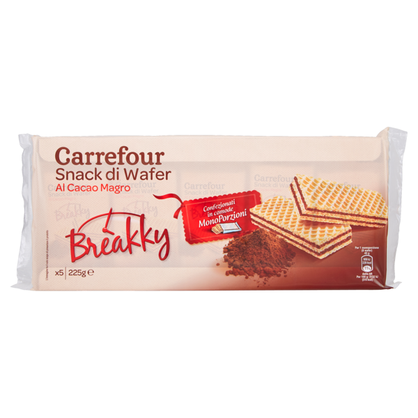 Image of Carrefour Breakky Snack di Wafer al Cacao Magro 225 g 878341