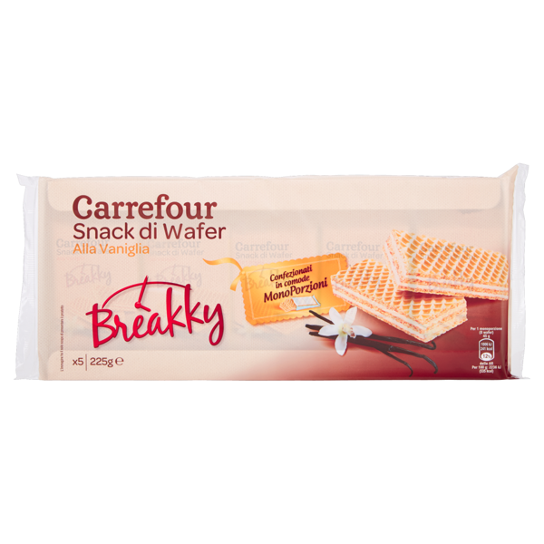 Image of Carrefour Breakky Snack di Wafer alla Vaniglia 225 g 878334
