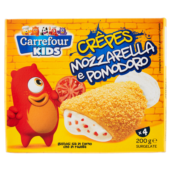 Image of Carrefour Kids Crêpes Mozzarella e Pomodoro Surgelate 4 x 50 g 935149