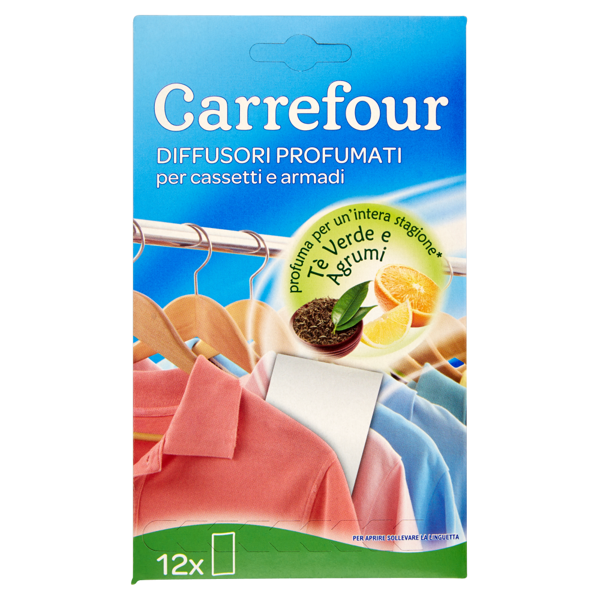 Image of Carrefour Diffusori profumati per cassetti e armadi Tè Verde e Agrumi x12 975462