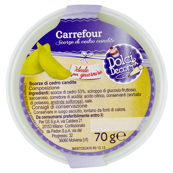 Image of Carrefour Dolci & Decori Scorze di cedro candite 70 g 1147520