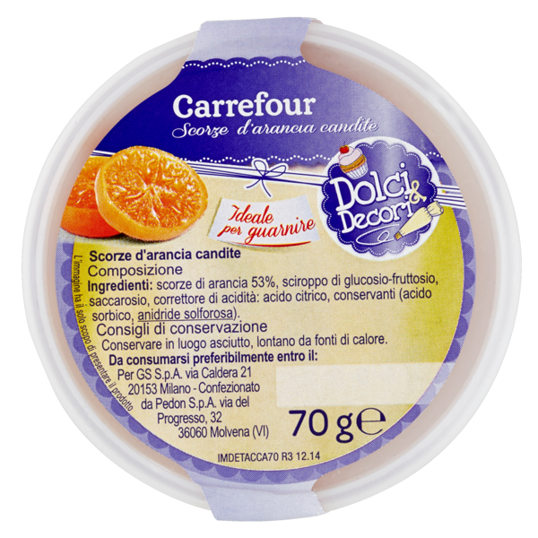 Image of Carrefour Dolci & Decori Scorze d'arancia candite 70 g 1147535